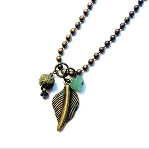Handmade Tropical Healing Leaf Aromatherapy Bead Necklace